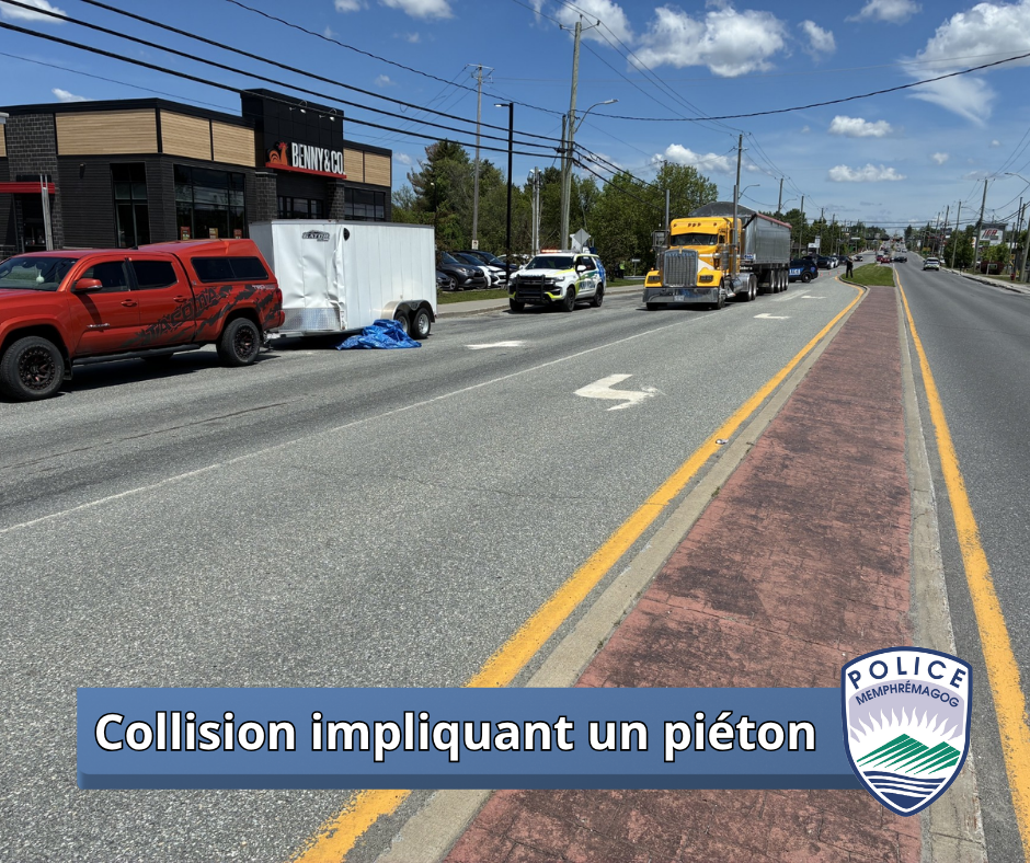 Collision grave sur la rue Sherbrooke à Magog